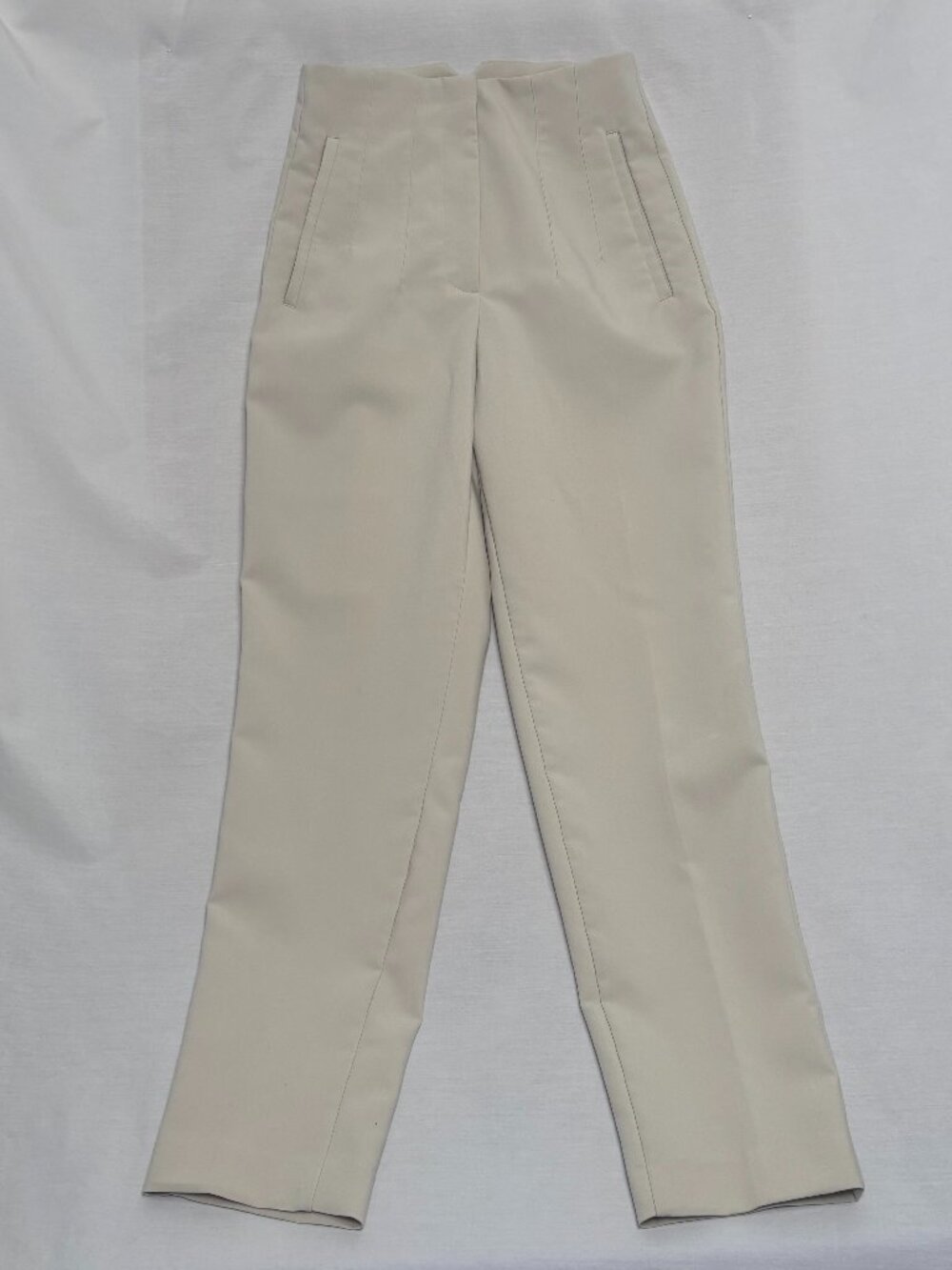 ZARA - Pleated Trousers, Ivory (XS)